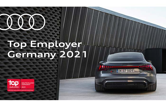 AUDI AG certified as Top Employer of 2021