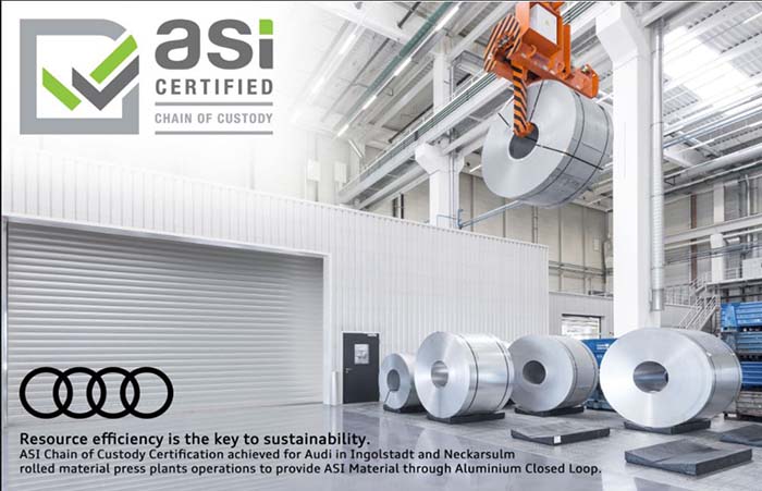 Audi is the first car manufacturer to be awarded the Chain of Custody Audi is the first car manufacturer to be awarded the Chain of Custody