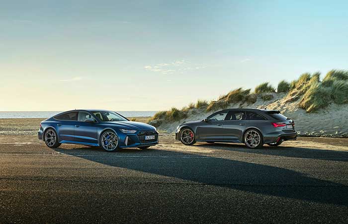 Dynamic power meets expressive design:The Audi RS 6 Avant performance and RS 7 Sportback performance