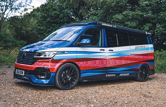 THE PERFORMANCE TRANSPORTER: MICHELIN STAR CHEF'S ONE-OF-KIND TRANSPORTER CONVERSION SUPPORTING WORLD'S BEST FEMALE CYCLISTS THE PERFORMANCE TRANSPORTER: MICHELIN STAR CHEF'S ONE-OF-KIND TRANSPORTER CONVERSION SUPPORTING WORLD'S BEST FEMALE CYCLISTS