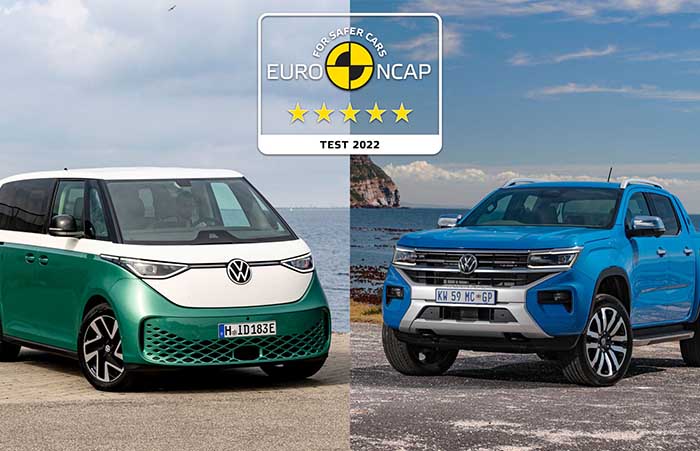 DOUBLY SAFE: FIVE STARS EACH FROM EURO NCAP FOR THE ID. BUZZ AND THE NEW AMAROK