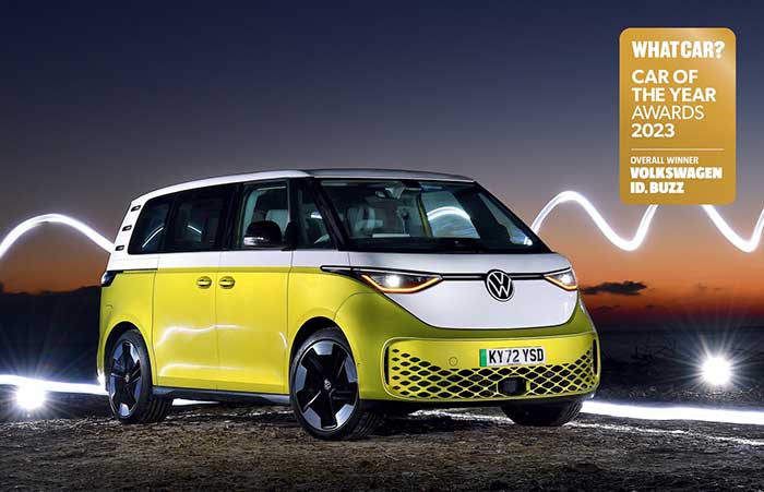 VOLKSWAGEN ID. BUZZ CROWNED 'CAR OF THE YEAR' AT THE 2023 WHAT CAR? AWARDS