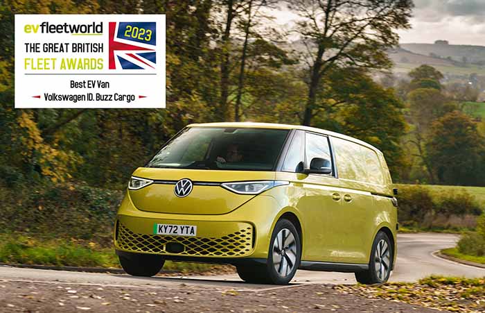 VOLKSWAGEN ID. BUZZ CARGO CROWNED 'EV VAN OF THE YEAR' AT THE 2023 FLEET WORLD GREAT BRITISH FLEET AWARDS