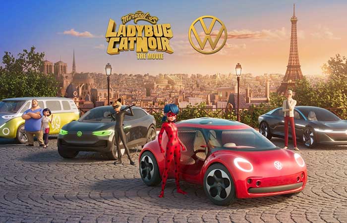 MIRACULOUS SUPERHEROES LADYBUG AND CAT NOIR TEAM UP WITH ALL-ELECTRIC CARS FROM VOLKSWAGEN